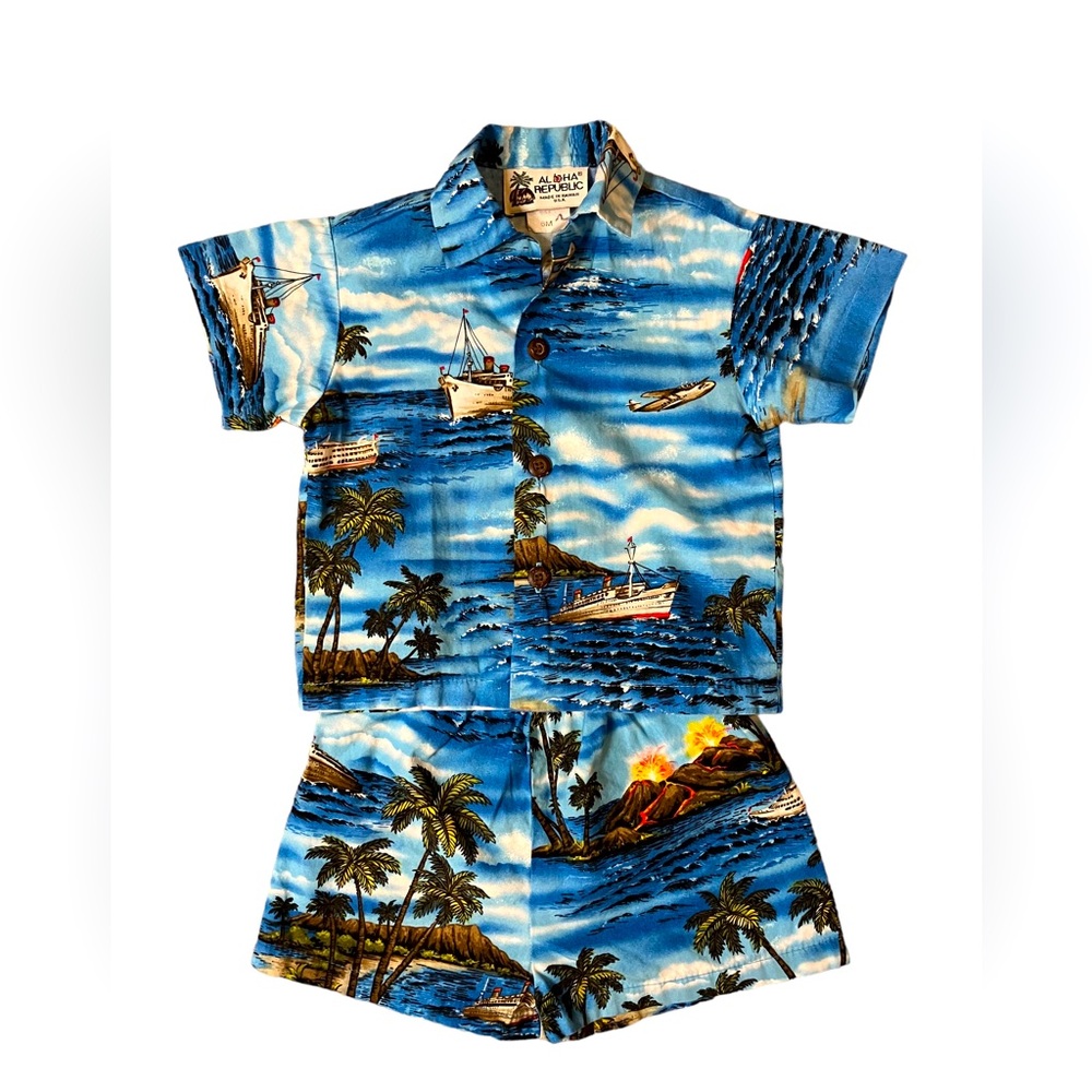 Hawaii Outfit Baby Boy 6 Months 2 Piece Island Vacation Aloha 100% Cotton